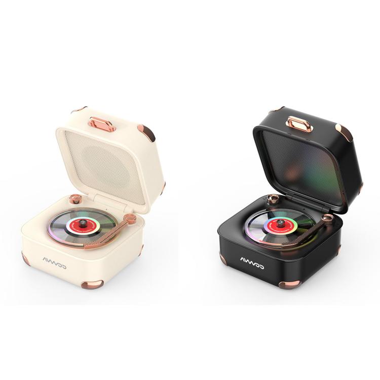AVWOO A17 Mini Colorful Light Retro Gramophone Bluetooth Speaker(White)