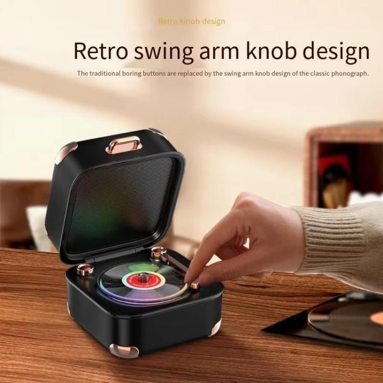 AVWOO A17 Mini Colorful Light Retro Gramophone Bluetooth Speaker(White)