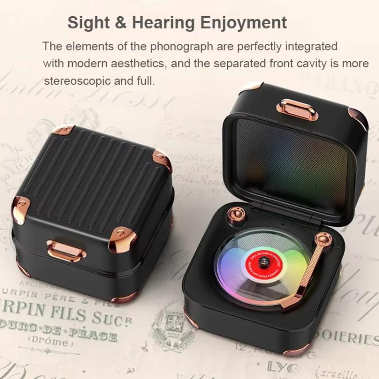 AVWOO A17 Mini Colorful Light Retro Gramophone Bluetooth Speaker(White)