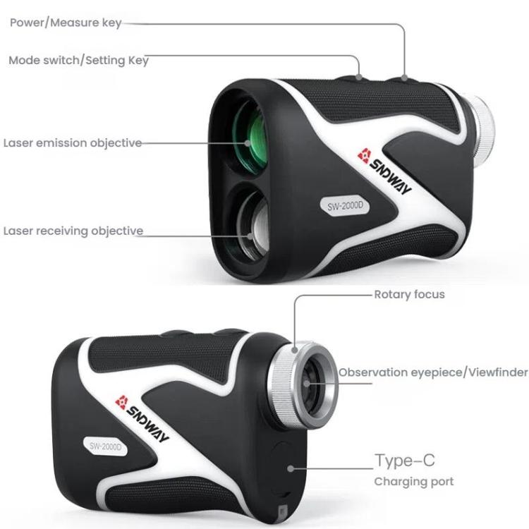 SNDWAY SW-1000D 1000M Handheld OLED Rangefinder Telescope Golf Rangefinder