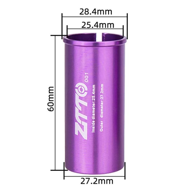 25.4-27.2mm 001 2pcs ZTTO Bicycle Seat Post Conversion Sleeve Reducer Cover(Purple)