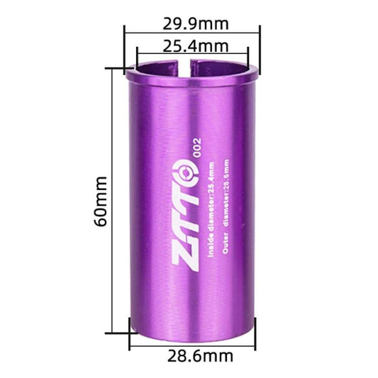 25.4-28.6mm 002 2pcs ZTTO Bicycle Seat Post Conversion Sleeve Reducer Cover(Purple)