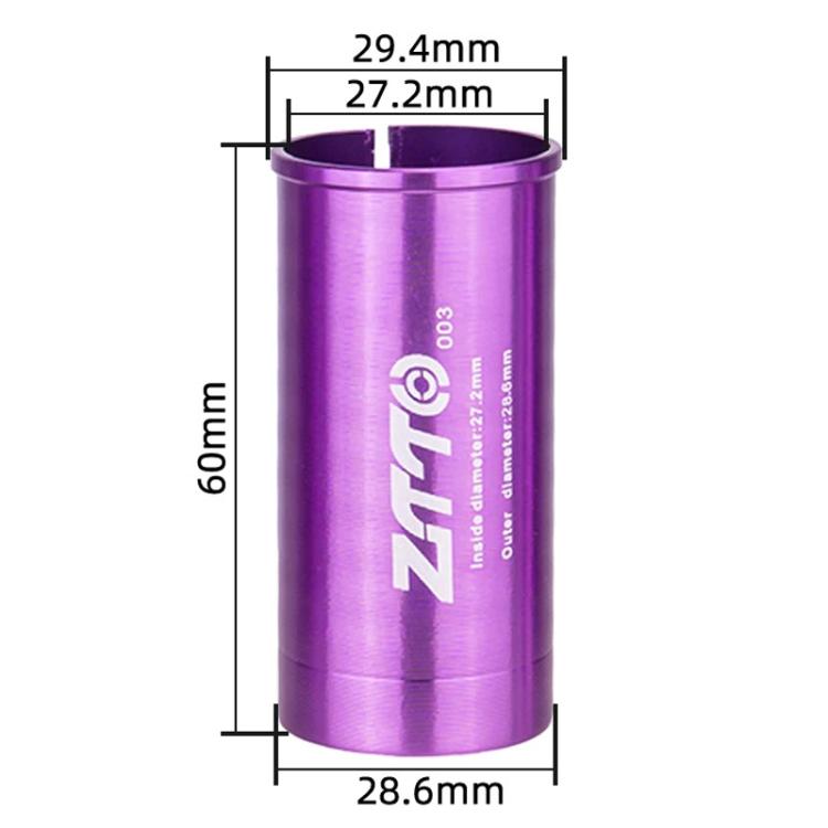 27.2-28.6mm 003 2pcs ZTTO Bicycle Seat Post Conversion Sleeve Reducer Cover(Purple)