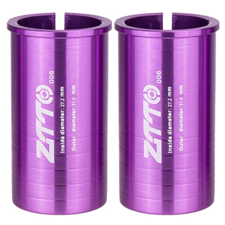 27.2-31.6mm 006 2pcs ZTTO Bicycle Seat Post Conversion Sleeve Reducer Cover(Purple)