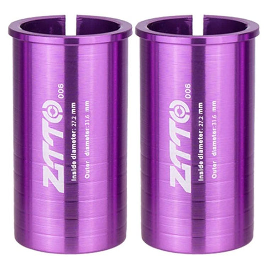 27.2-31.6mm 006 2pcs ZTTO Bicycle Seat Post Conversion Sleeve Reducer Cover(Purple)