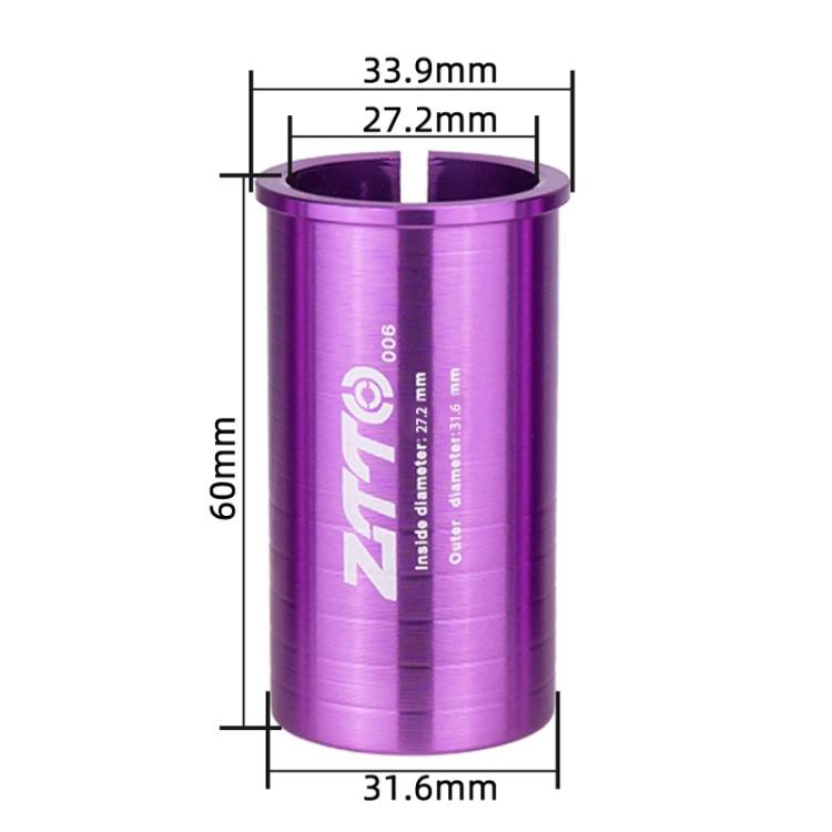 27.2-31.6mm 006 2pcs ZTTO Bicycle Seat Post Conversion Sleeve Reducer Cover(Purple)