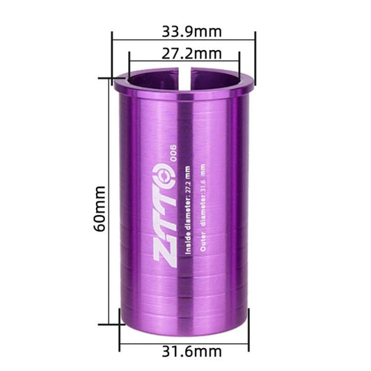 27.2-31.6mm 006 2pcs ZTTO Bicycle Seat Post Conversion Sleeve Reducer Cover(Purple)