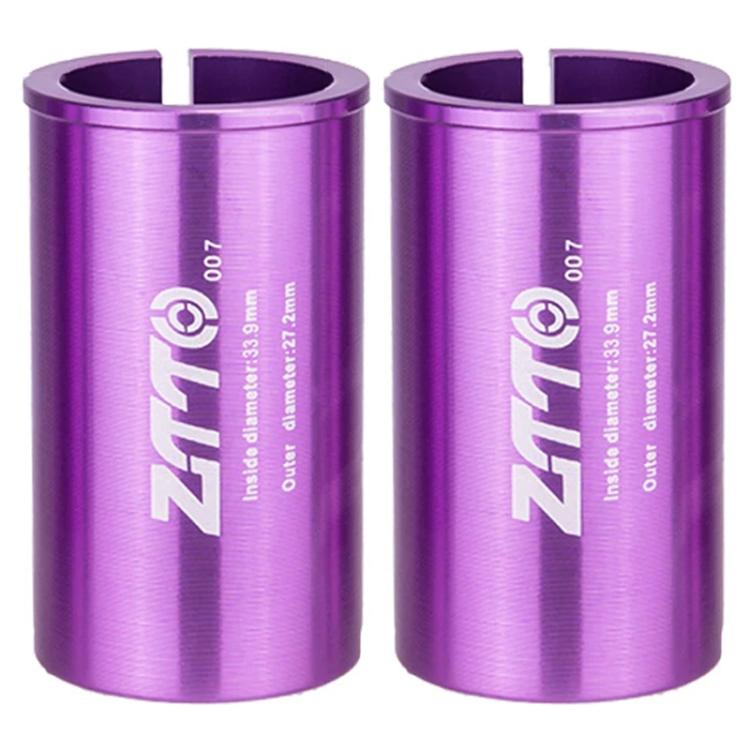 27.2-33.9mm 007 2pcs ZTTO Bicycle Seat Post Conversion Sleeve Reducer Cover(Purple)