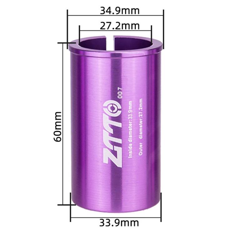 27.2-33.9mm 007 2pcs ZTTO Bicycle Seat Post Conversion Sleeve Reducer Cover(Purple)