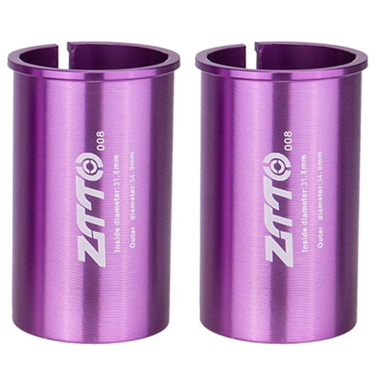 31.8-34.9mm 008 2pcs ZTTO Bicycle Seat Post Conversion Sleeve Reducer Cover(Purple)