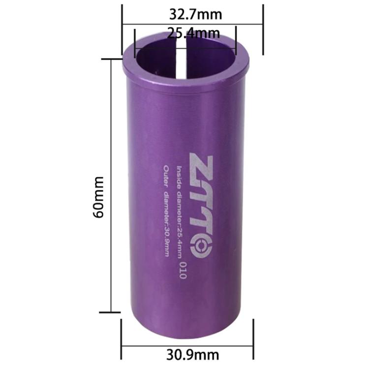25.4-30.9mm 010 2pcs ZTTO Bicycle Seat Post Conversion Sleeve Reducer Cover(Purple)