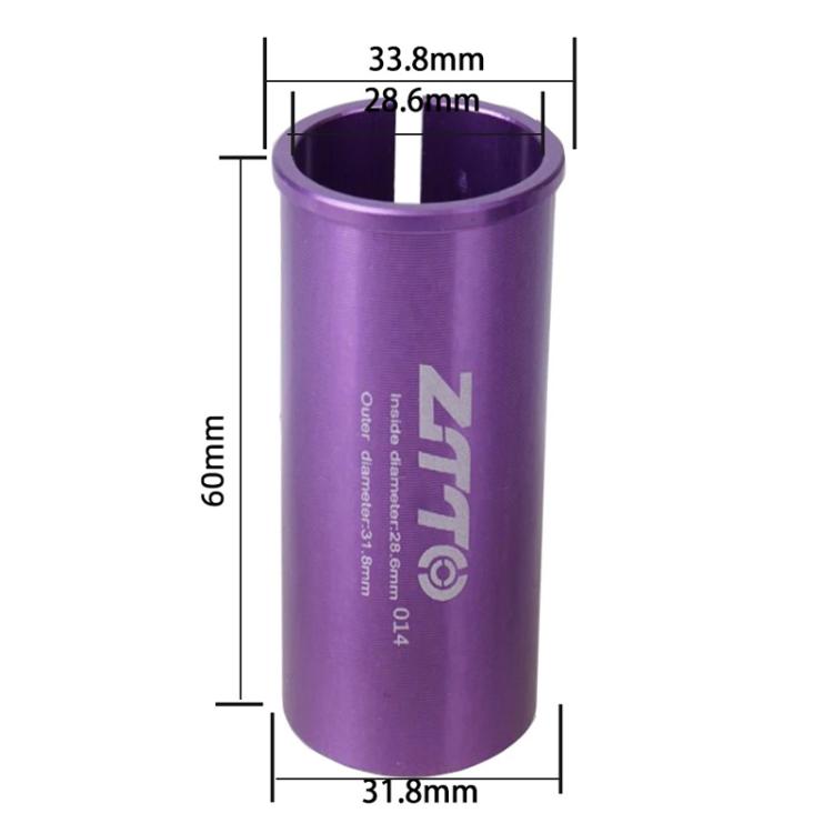 28.6-31.8mm 014 2pcs ZTTO Bicycle Seat Post Conversion Sleeve Reducer Cover(Purple)
