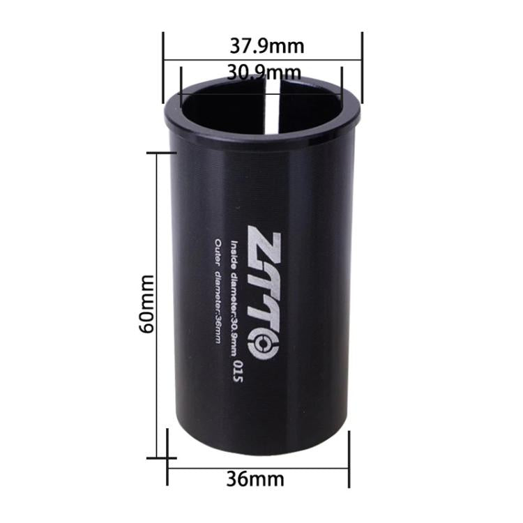 30.9-36mm 015 2pcs ZTTO Bicycle Seat Post Conversion Sleeve Reducer Cover(Black)