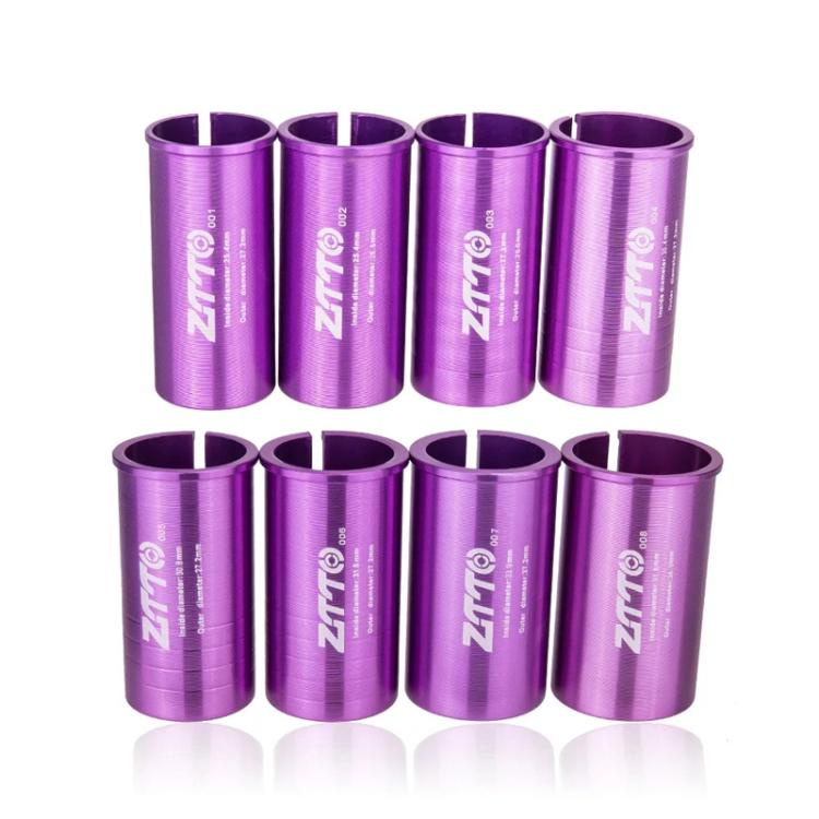 27.2-30.4mm 004 2pcs ZTTO Bicycle Seat Post Conversion Sleeve Reducer Cover(Purple)