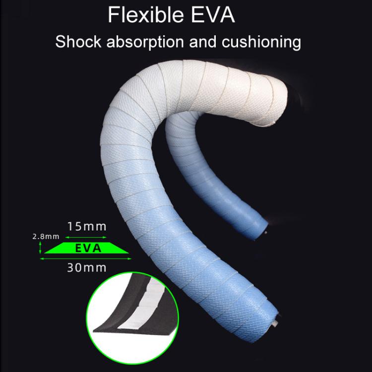 FMFXTRA F258 1pair Road Bike Handlebar Strap Anti-Slip Breathable Gradient Handlebar Tape(White Blue)