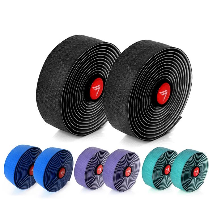 FMFXTRA F233 1pair Road Bicycle Handlebar Strap PU Stretchy And Shock-Absorbing Wrap-Around Tape(Black)