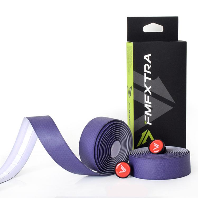 FMFXTRA F233 1pair Road Bicycle Handlebar Strap PU Stretchy And Shock-Absorbing Wrap-Around Tape(Blue)
