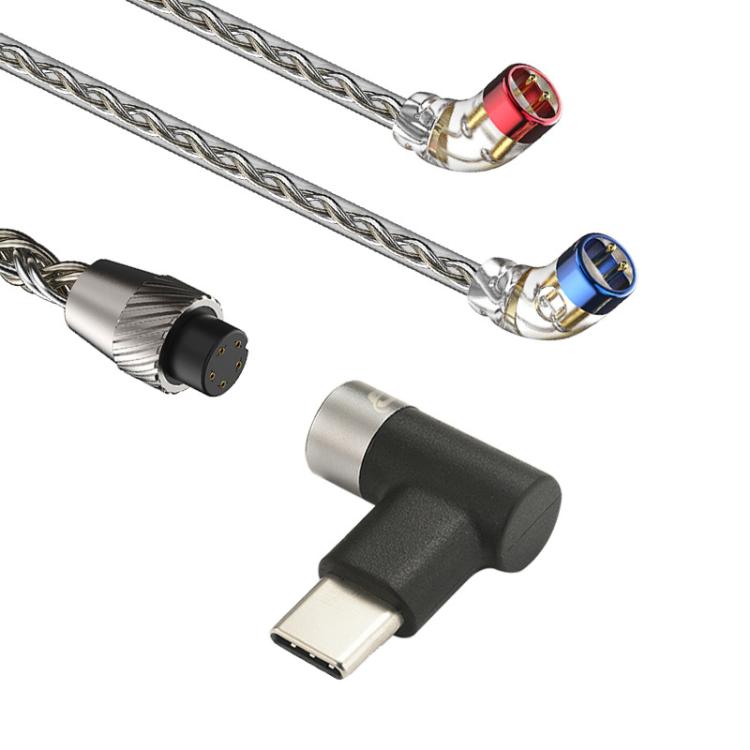 CVJ TS800 Eight Strands Copper Silver Plated Interchangeable Audio Plugs Headphone Upgrade Cable, Style: Type-C S Pin