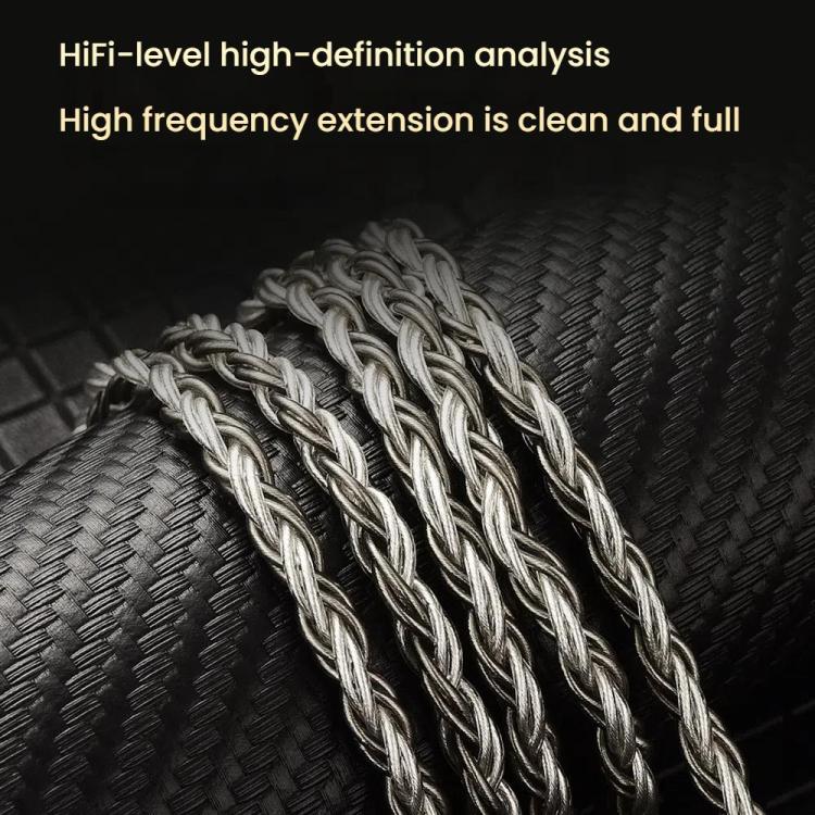 CVJ TS800 Eight Strands Copper Silver Plated Interchangeable Audio Plugs Headphone Upgrade Cable, Style: Type-C 0.75mm