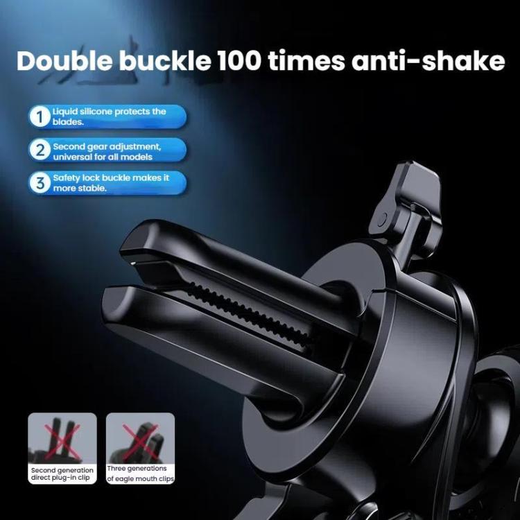Leeioo Gravity Linkage Air Outlet Clip-on Car Mobile Phone Holder(Silver)