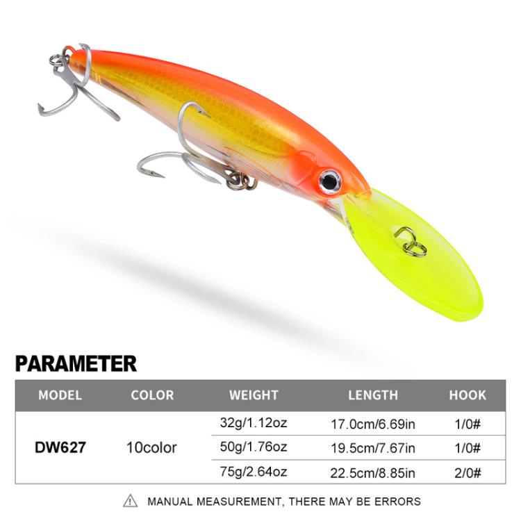 PROBEROS DW627 Long-Distance Casting Large Minnow Lure Fishing Bionic Bait, Style: I(17cm/32g)