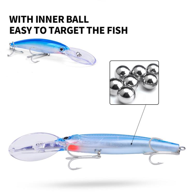 PROBEROS DW627 Long-Distance Casting Large Minnow Lure Fishing Bionic Bait, Style: B(17cm/32g)