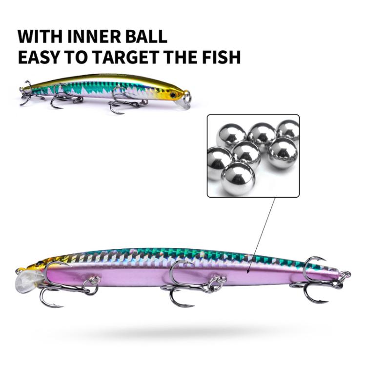 PROBEROS DW622 12.5cm-16g Submerged Minnow Lure All-Purpose Sea Fishing Plastic Bionic Hard Bait(B)
