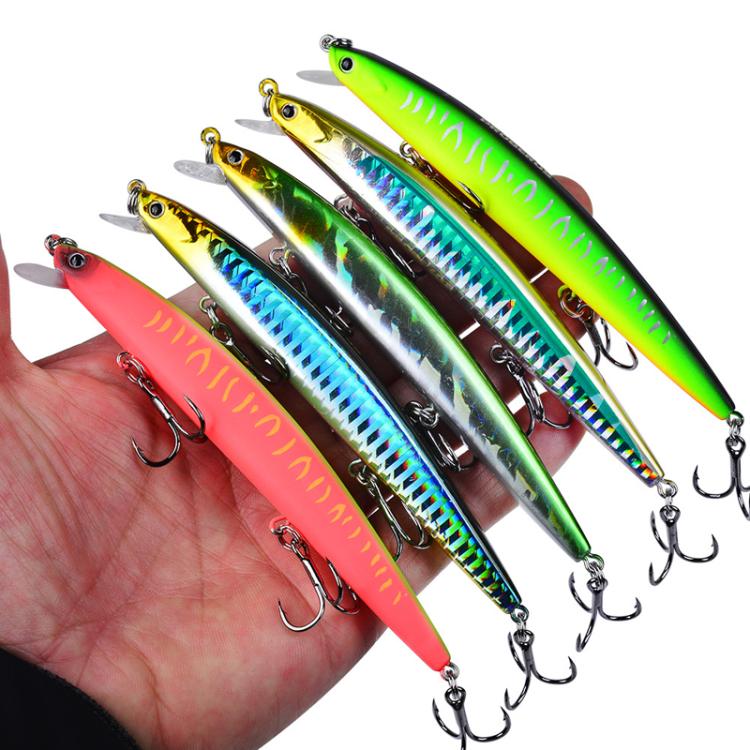 PROBEROS DW622 12.5cm-16g Submerged Minnow Lure All-Purpose Sea Fishing Plastic Bionic Hard Bait(B)