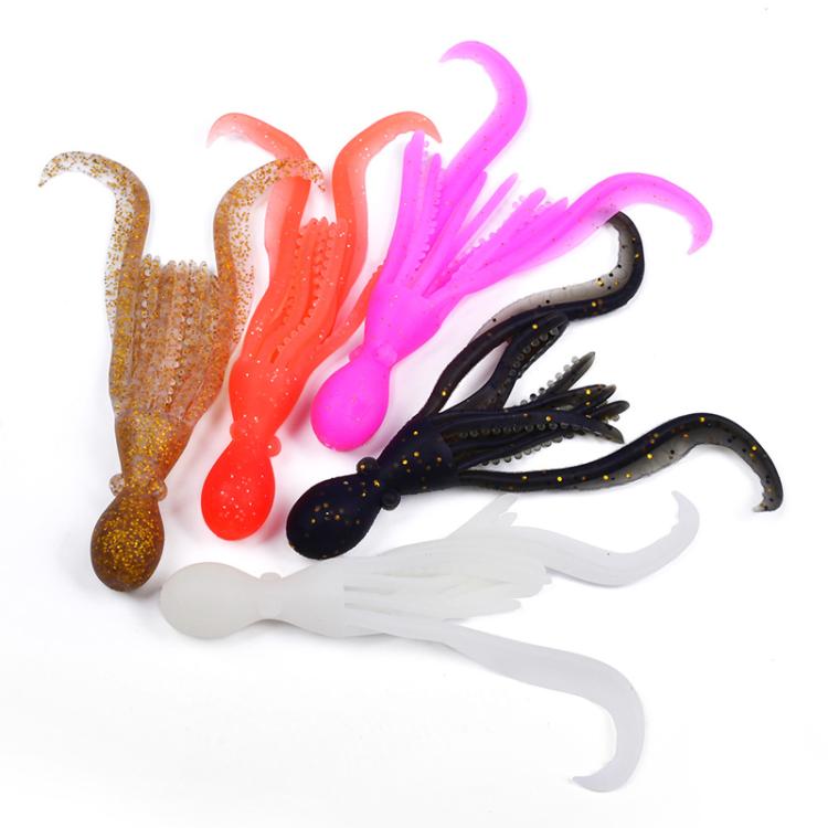 5pcs / Pack PROBEROS DW6123 10cm-4.8g Simulated Squid Soft Bait Sea Fishing Octopus False Lure(C)