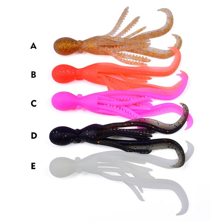 5pcs / Pack PROBEROS DW6123 10cm-4.8g Simulated Squid Soft Bait Sea Fishing Octopus False Lure(B)