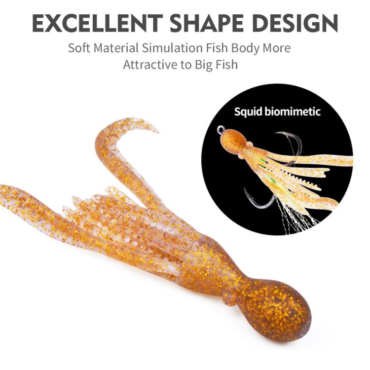 5pcs / Pack PROBEROS DW6123 10cm-4.8g Simulated Squid Soft Bait Sea Fishing Octopus False Lure(E)