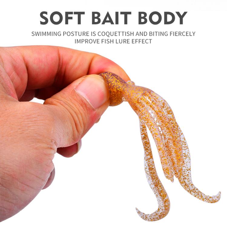 5pcs / Pack PROBEROS DW6123 10cm-4.8g Simulated Squid Soft Bait Sea Fishing Octopus False Lure(E)