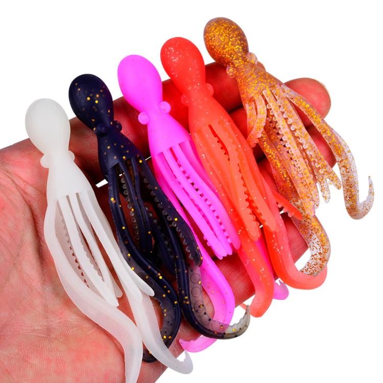 5pcs / Pack PROBEROS DW6123 10cm-4.8g Simulated Squid Soft Bait Sea Fishing Octopus False Lure(B)