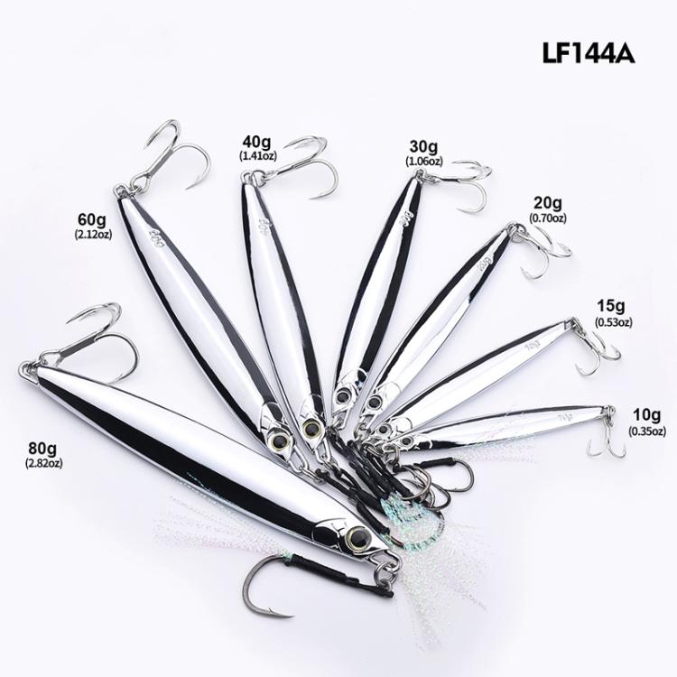 40g PROBEROS LF144 Zinc Alloy Lure Long-Distance Casting Fast-Draw Spanish Mackerel Mirror Bait(Silver)