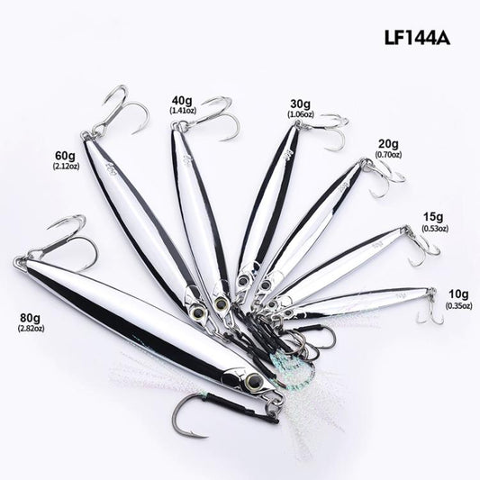 40g PROBEROS LF144 Zinc Alloy Lure Long-Distance Casting Fast-Draw Spanish Mackerel Mirror Bait(Silver)