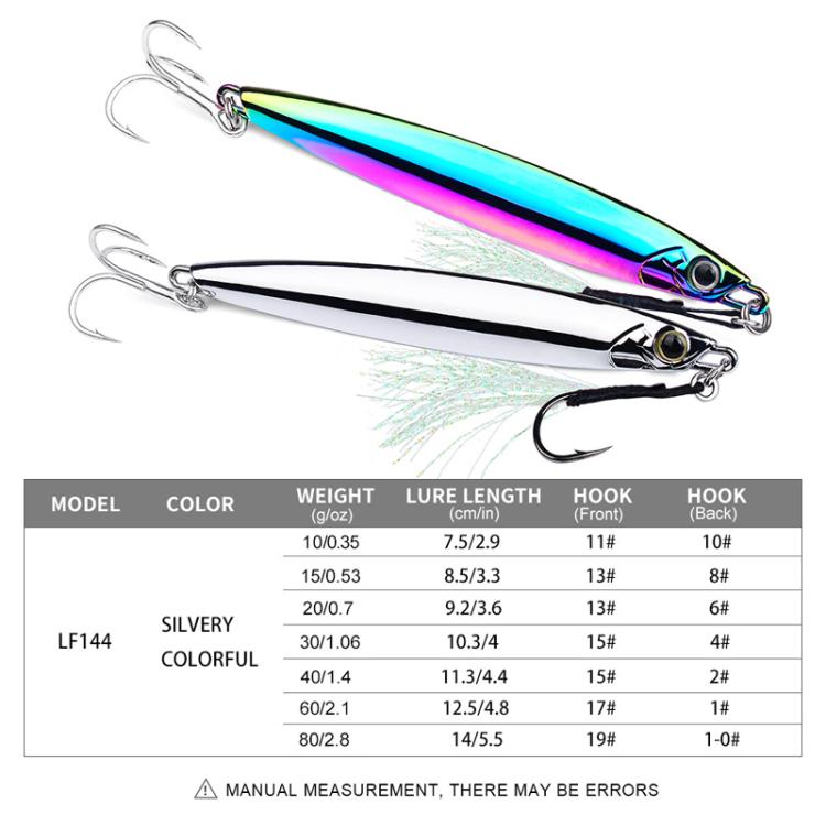 30g PROBEROS LF144 Zinc Alloy Lure Long-Distance Casting Fast-Draw Spanish Mackerel Mirror Bait(Colorful)