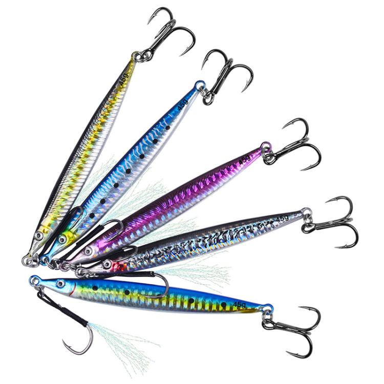 45G PROBEROS LF151 Long-Distance Casting Sinking Lure 3D Fast-Draw Sea Fishing Mackerel Hook(B)