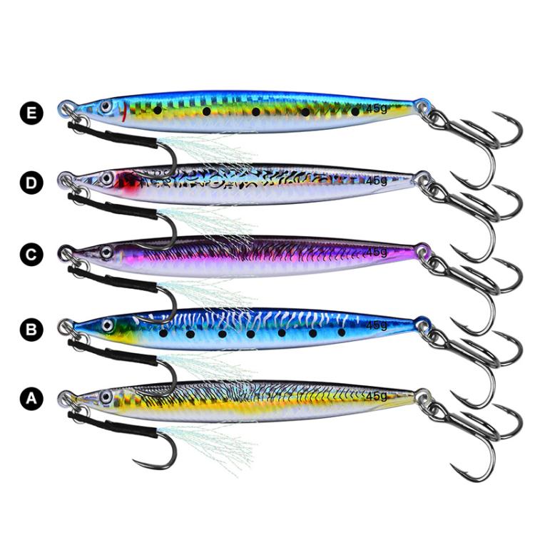14G PROBEROS LF151 Long-Distance Casting Sinking Lure 3D Fast-Draw Sea Fishing Mackerel Hook(A)