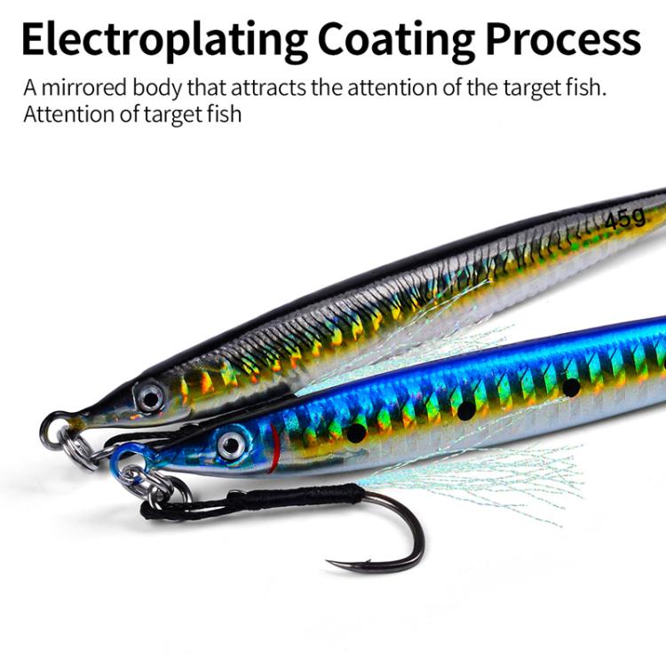 14G PROBEROS LF151 Long-Distance Casting Sinking Lure 3D Fast-Draw Sea Fishing Mackerel Hook(A)