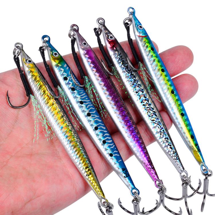 45G PROBEROS LF151 Long-Distance Casting Sinking Lure 3D Fast-Draw Sea Fishing Mackerel Hook(A)