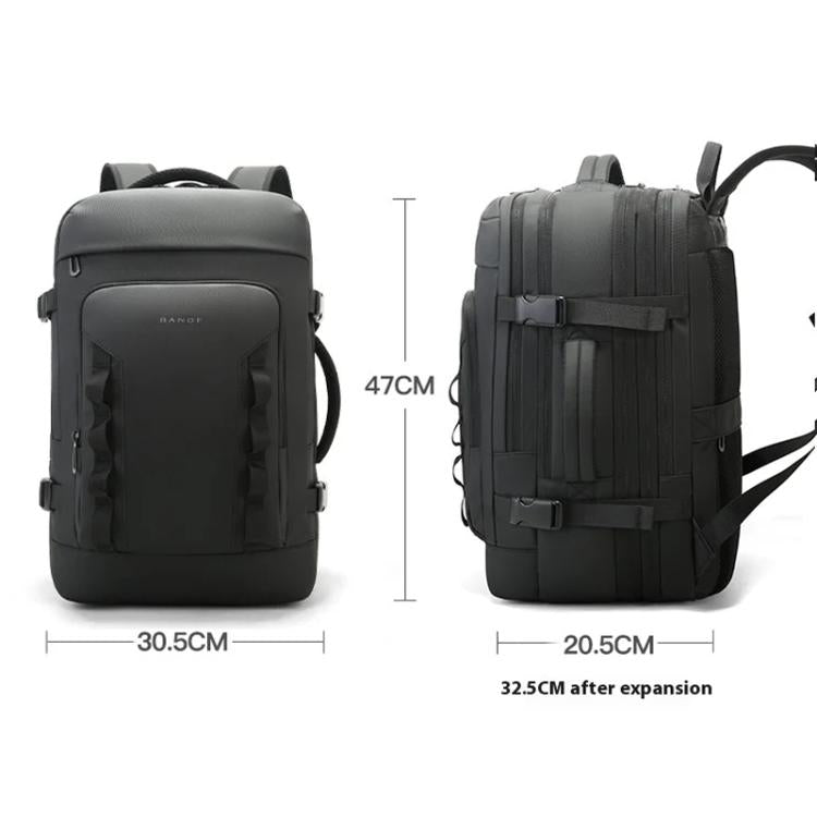 BANGE BG-3055 Men Large Capacity Shoulder Bag Expanded Capacity Business Travel Backpack(Gray)
