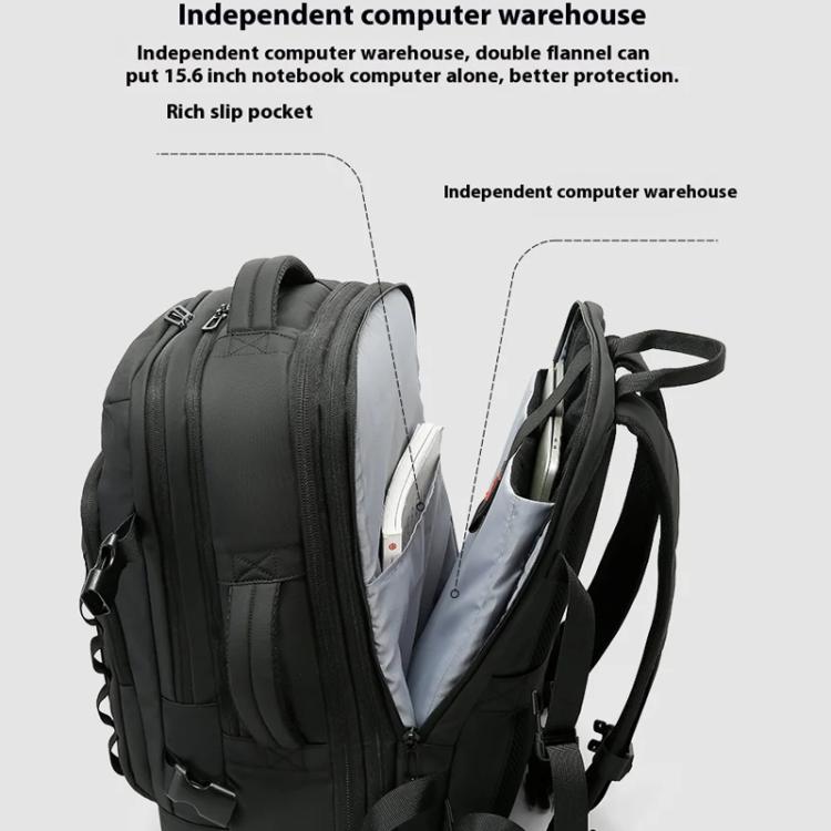 BANGE BG-3055 Men Large Capacity Shoulder Bag Expanded Capacity Business Travel Backpack(Black)