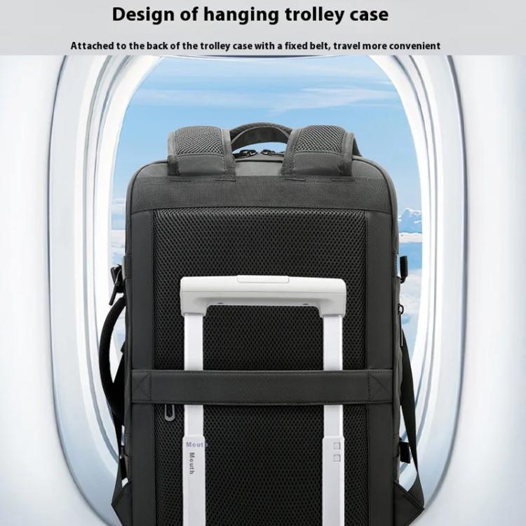 BANGE BG-3055 Men Large Capacity Shoulder Bag Expanded Capacity Business Travel Backpack(Black)