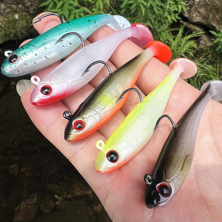 PROBEROS DW6092N12A 5pcs / Set T-Tail Lua False Bait Single Hook Full Swimming Submerged Imitation Soft Lure