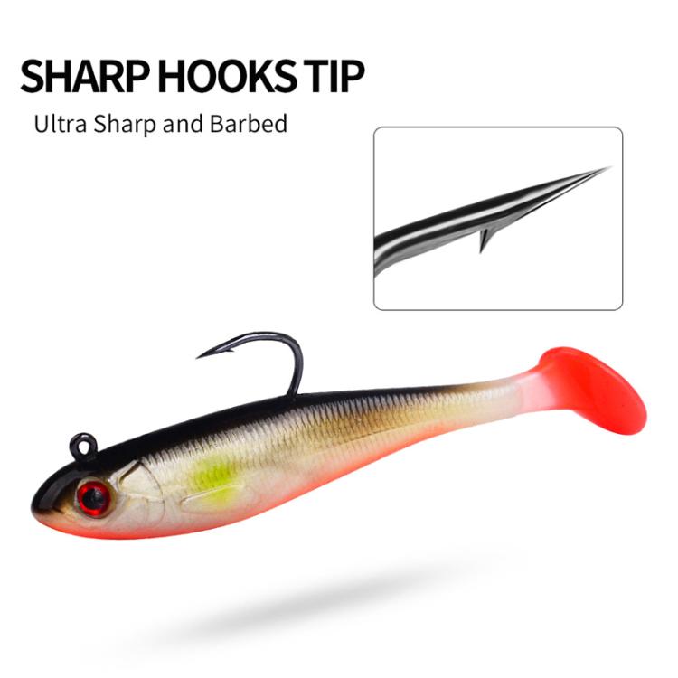 PROBEROS DW6092N6A 5pcs / Set T-Tail Lua False Bait Single Hook Full Swimming Submerged Imitation Soft Lure