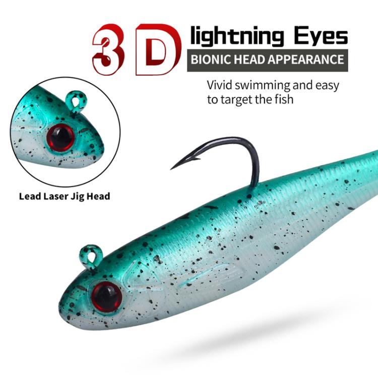 PROBEROS DW6092N12A 5pcs / Set T-Tail Lua False Bait Single Hook Full Swimming Submerged Imitation Soft Lure