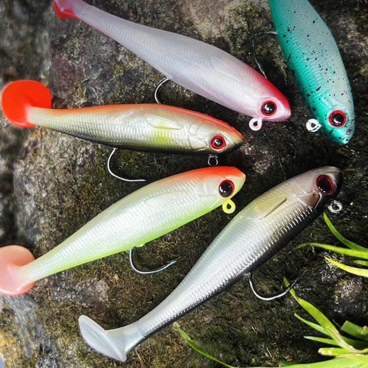 PROBEROS DW6092N12A 5pcs / Set T-Tail Lua False Bait Single Hook Full Swimming Submerged Imitation Soft Lure