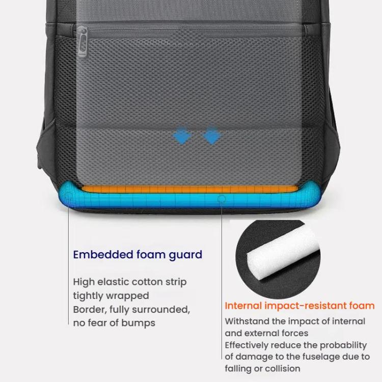 BANGE BG-3057 Large Capacity Men Business Work Lightweight Computer Backpack(Gray)