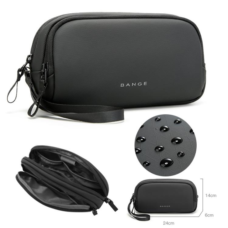 BANGE 3067 Travel Digital Storage Bag Multi-compartment Data Cable Daily Business Trip Handbag(Black)