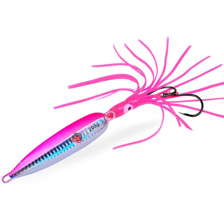 200G PROBEROS LF159 Luminous Bearded Squid Hook Slow Cranking Road Runner Iron Plate Bionic False Bait(C)